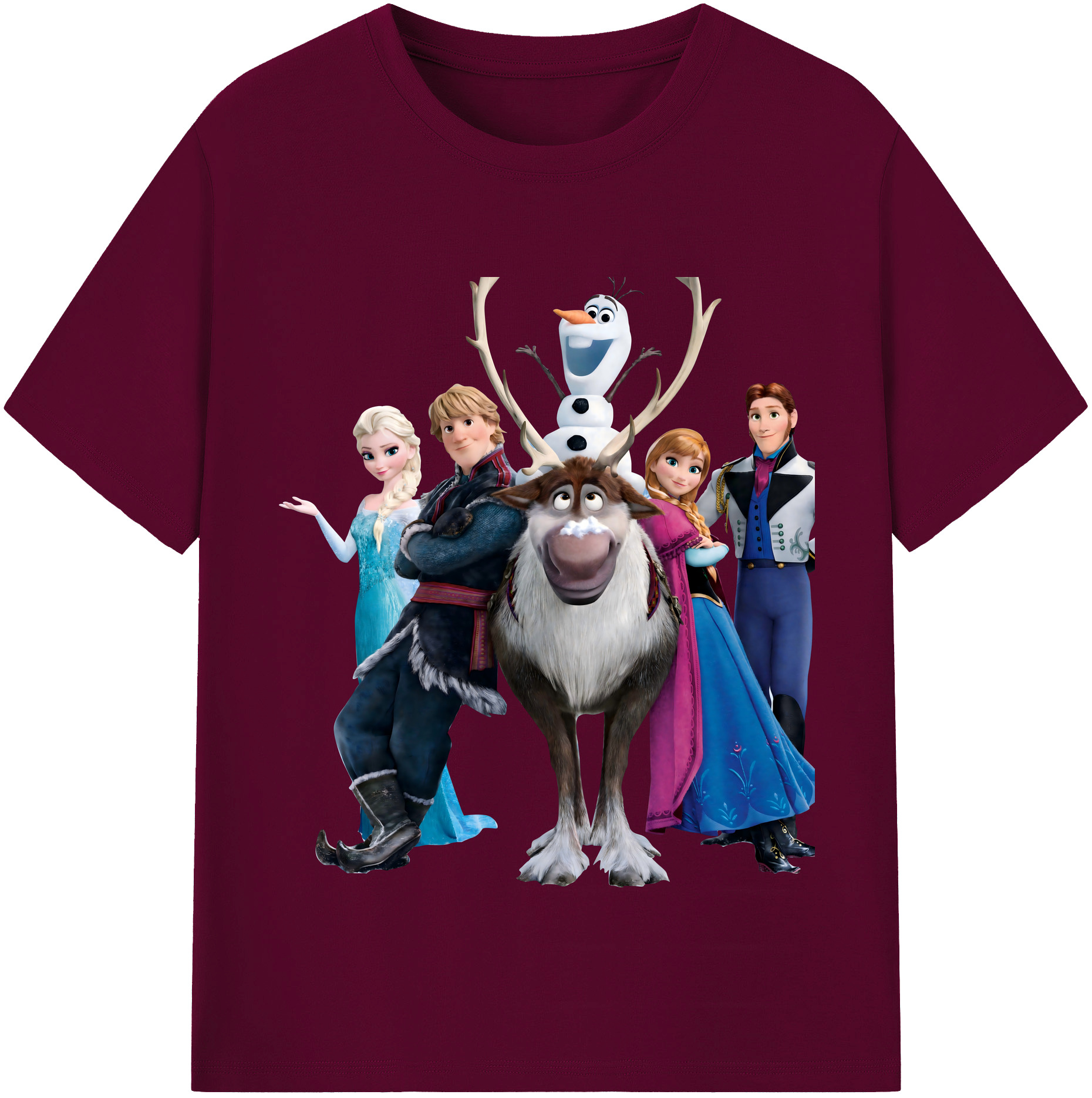 （画像用） アナと雪の女王 アンナ エルサ Frozen Anna Elsa レディースカジュアルプリントTシャツ（綿100％）